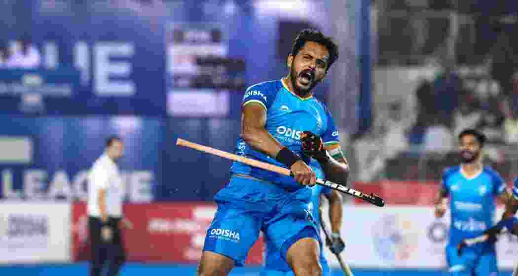 India thrash South Korea 4-1 in Semis with skipper Harmanpreet scoring a brace. Image taken from X. 