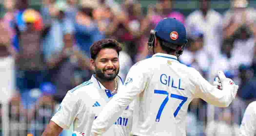 Rishabh Pant and Shubhman Gill in their Test against Bangladesh. Image taken from X. 