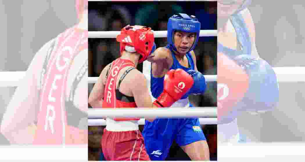 Nikhat Zareen against German Pugilist Maxi Kloetzer in pre-quarterfinals at Paris Olympics. 