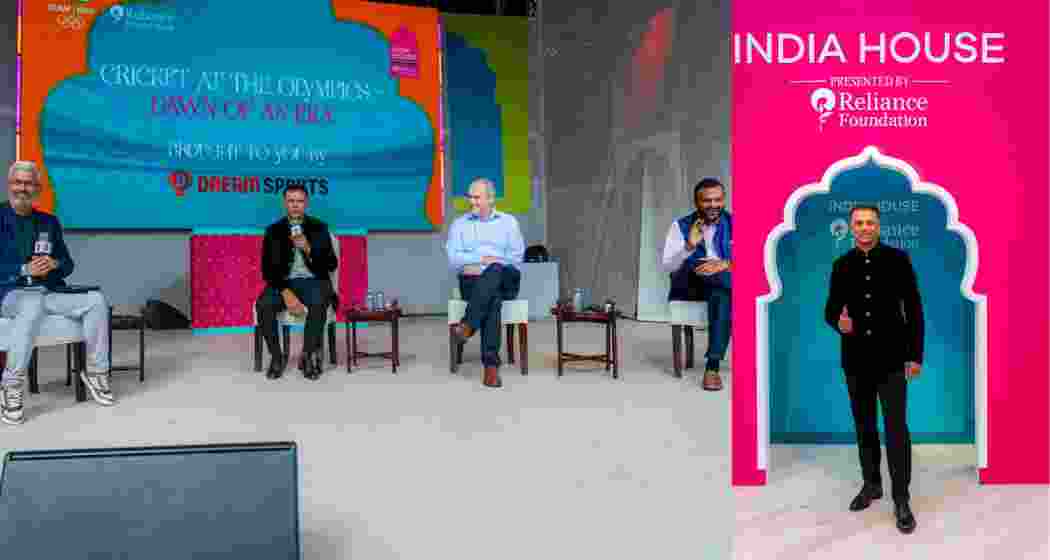 Rahul Dravid speaking at a panel discussion, 'Cricket at the Olympics: Dawn of a New Era.'