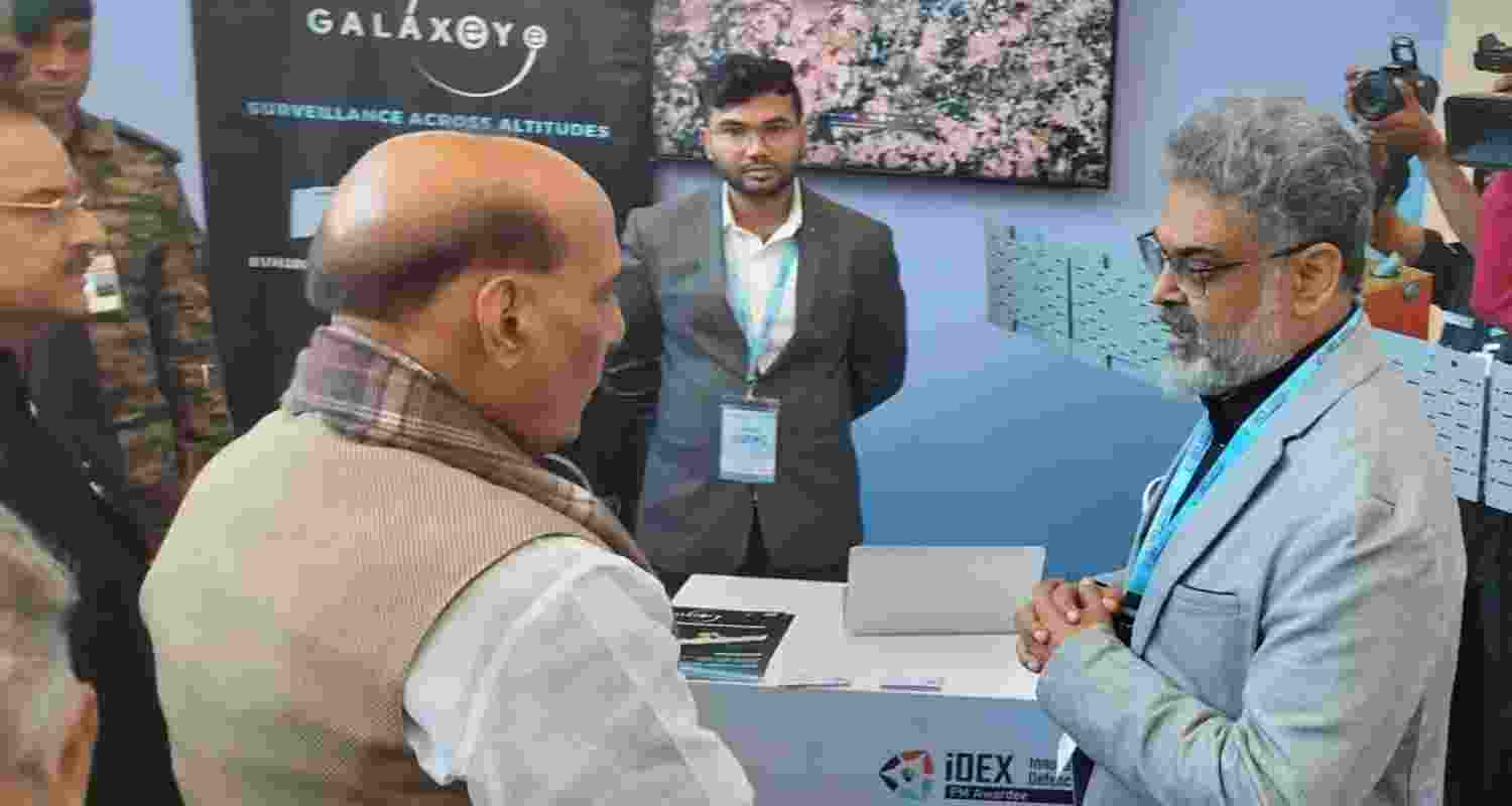 Defence Minister Rajnath Singh at DefConnect 2024. Image X.