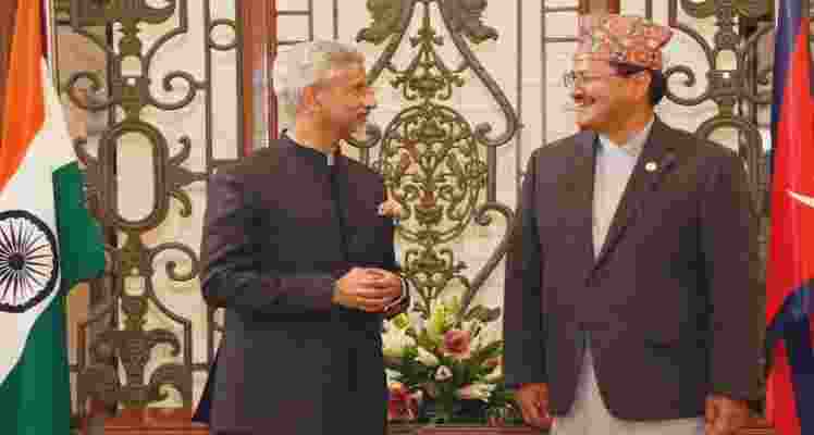 Indian Foreign Minister S Jaishankar with Nepalese Foreign Minister N P Saud, india, nepal 