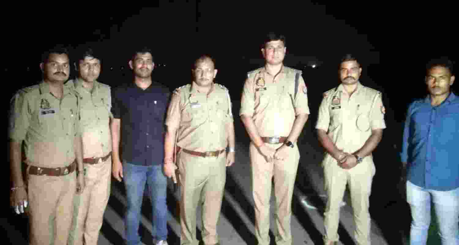 The Police team from the Gautam Budhh nagar police station, who were involved in the encounter.