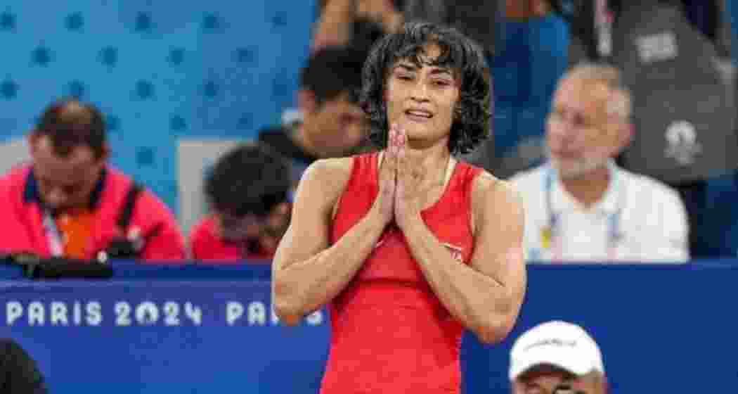 Wrestler Vinesh Phogat at the 2024 Paris Olympics.