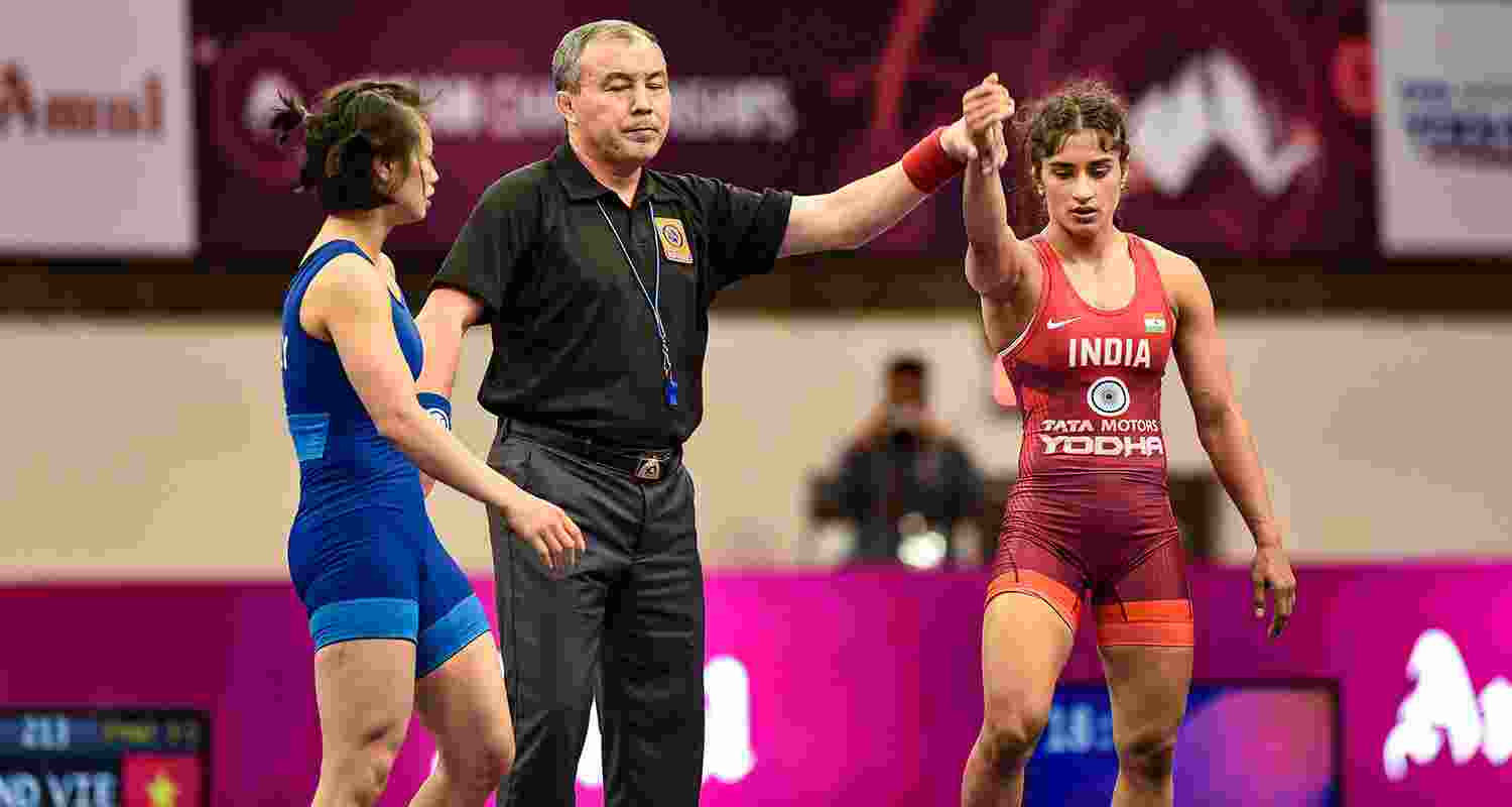 Looking as dominant as ever, Vinesh Phogat made full use of an easy draw to demolish her opponents, placing herself one win away from securing a Paris Olympics quota, while Anshu Malik and U23 world champion Reetika too made it to the semifinals at the Asian Olympic Qualifier