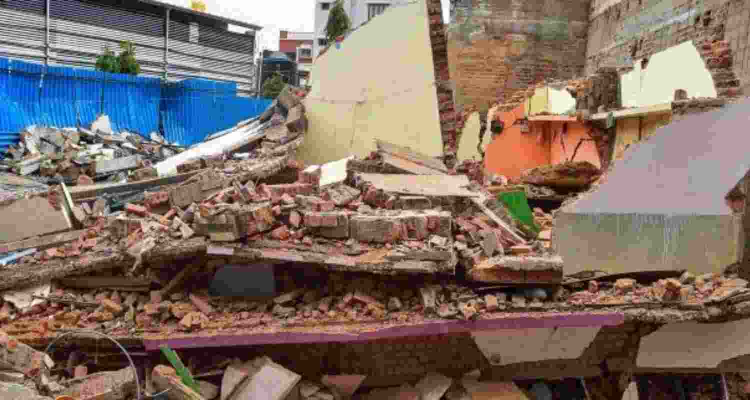 Wall collapses in Hyderabad after heavy rains
