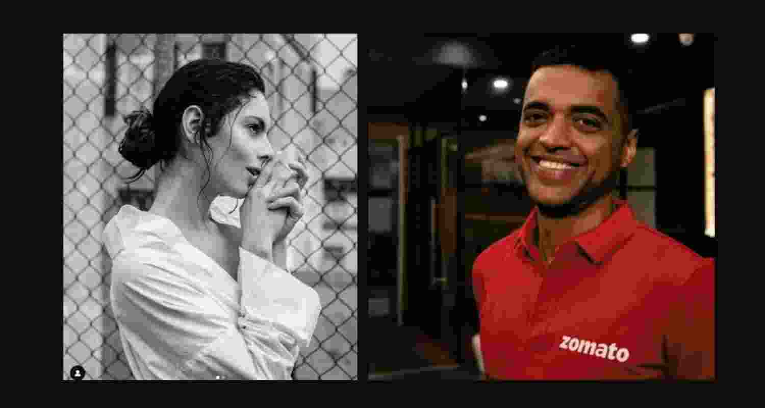 Mexican model-turned entrepreneur Grecia Munoz (left), Zomato CEO Deepinder Goyal (right).