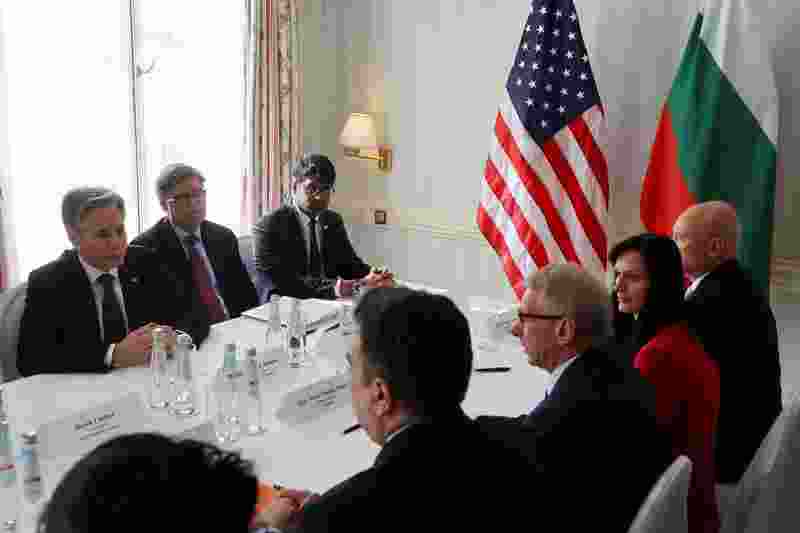  U.S. Secretary of State Antony Blinken meets with Bulgaria's Prime Minister Nikolai Denkov on the side of the Munich Security Conference (MSC) in Munich, Germany February 16, 2024.