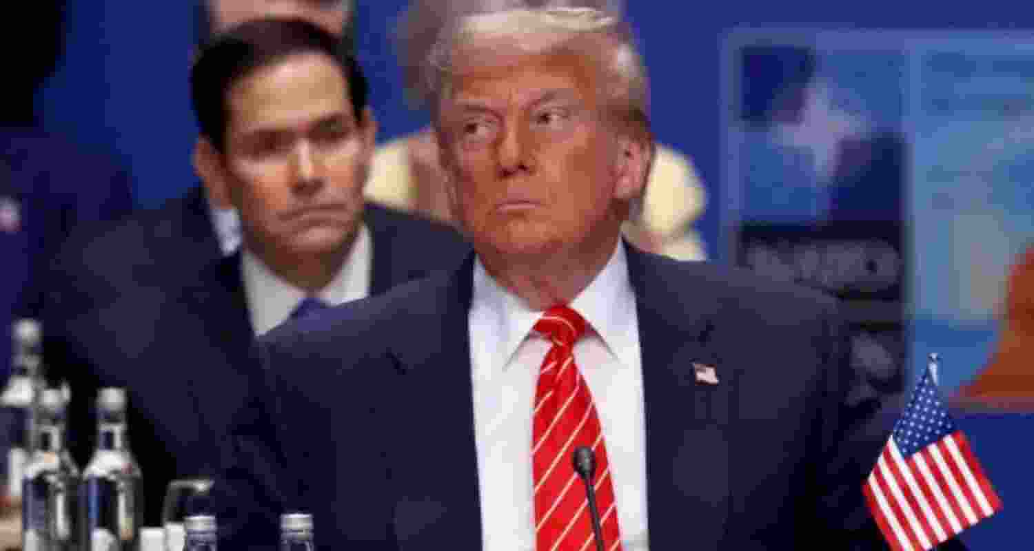 US President Donald Trump at the NATO summit in The Hague.