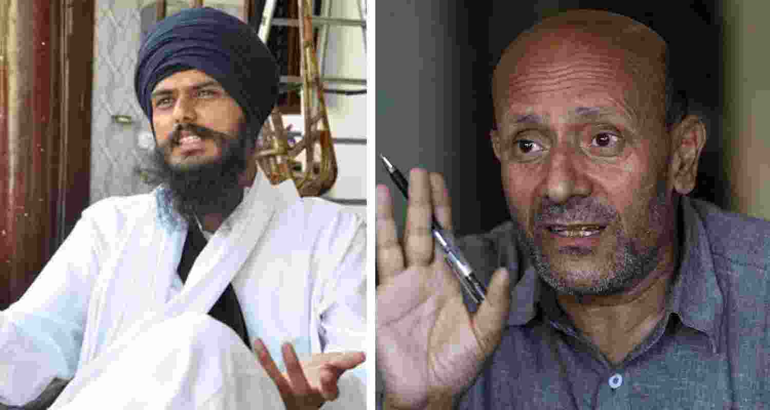 Radical Sikh preacher Amritpal Singh and J&K's Engineer Rashid. 