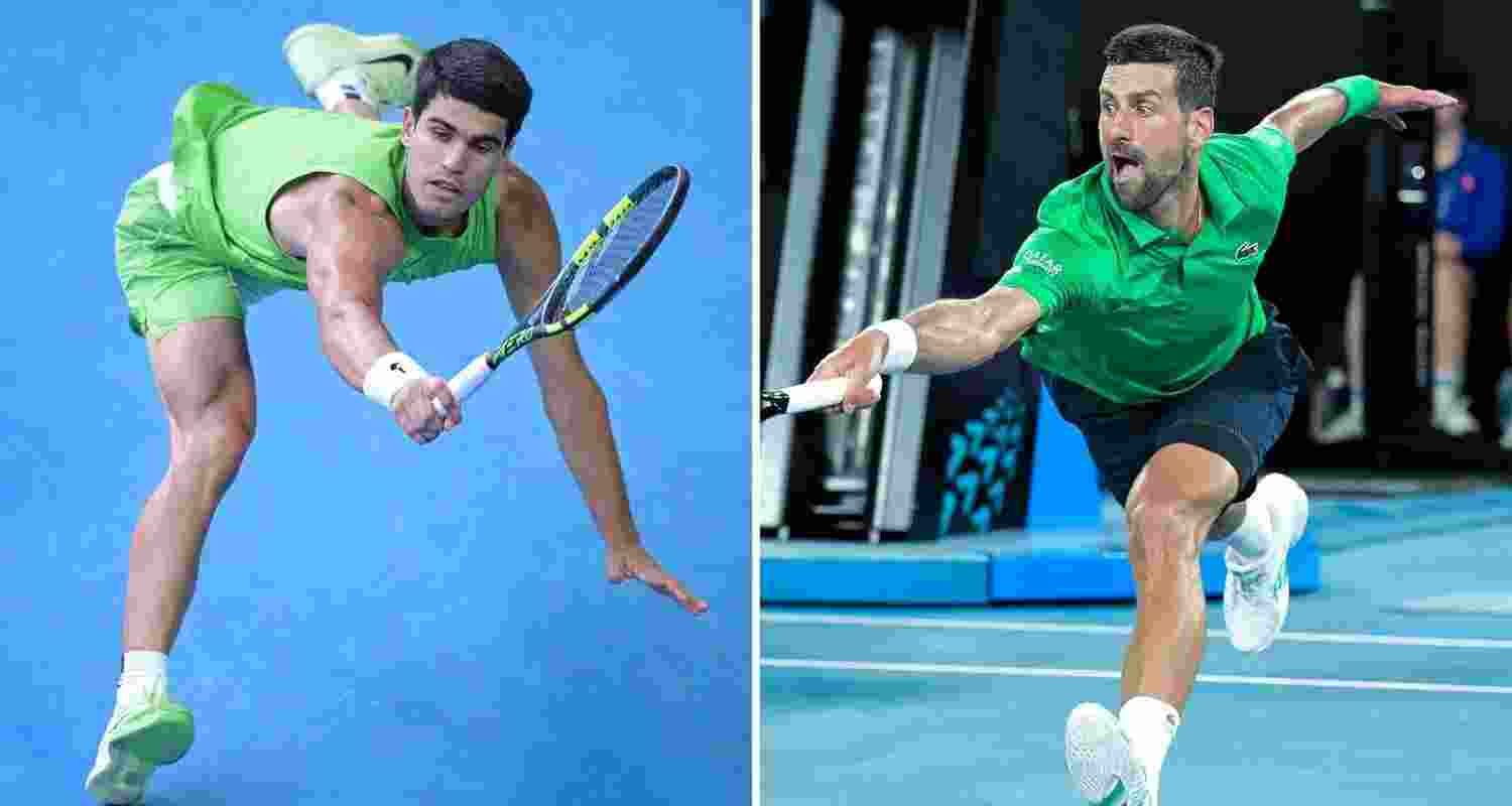  Carlos Alcaraz and (right) Novak Djokovic.