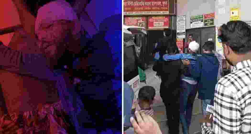 Motaleb Shikder, Khulna Division head of NCP, after being shot in Khulna city (L); emergency teams at Khulna Medical College Hospital attended to his critical injuries following the attack (R).