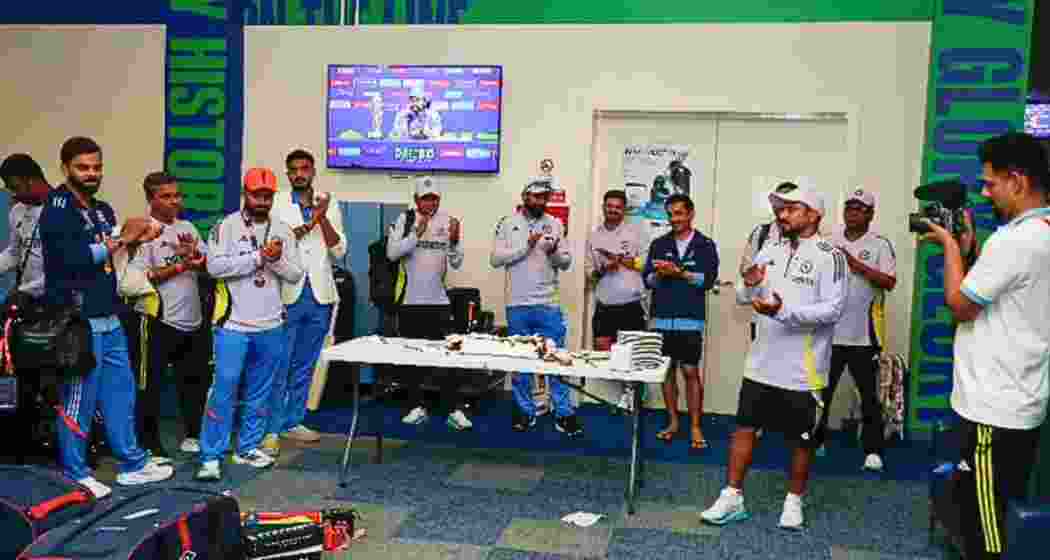 BCCI shares a photo of Team India's post-match celebration in thedressing room in Dubai after their triumphant ICC Champions Trophy 2025 victory, marking an unbeaten campaign in the tournament.