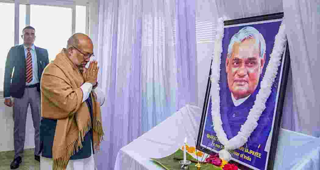 Manipur Chief Minister N. Biren Singh pays tribute to former prime minister Atal Bihari Vajpayee on his birth centenary on Wednesday, December 25, 2024.