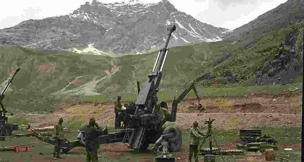 A Bofors howitzer in action, central to the 1980s defence deal controversy. 