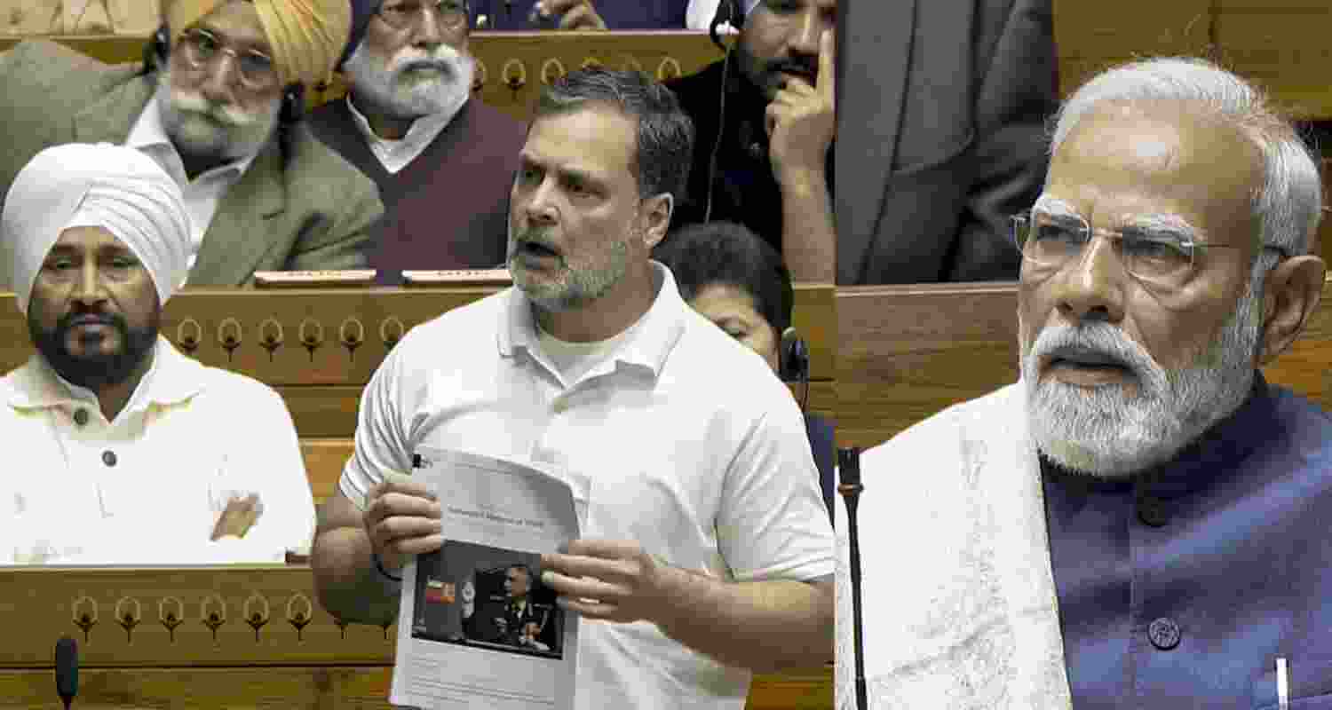 A heated row erupted in the Lok Sabha after Rahul Gandhi tried to quote an unpublished memoir of ex-Army chief M M Naravane, prompting BJP protests.