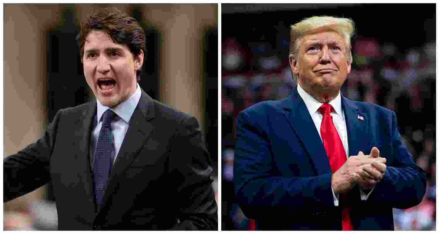 Canadian Prime Minister Justin Trudeau (L), US President Donald Trump (R). File photos.