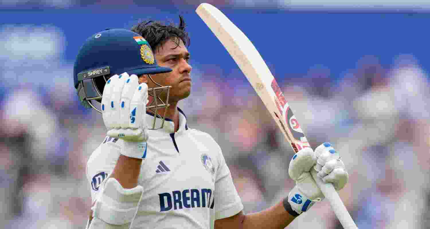 India opener Yashasvi Jaiswal acknowledges spectators’ applause as he walks off the field after his dismissal on the third day of the fifth Test match against England at The Oval in London on Saturday.