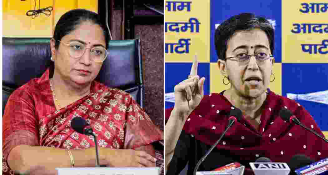 Chief Minister of Delhi, Rekha Gupta, and former Delhi CM and Leader of Opposition in the Assembly, Atishi. 