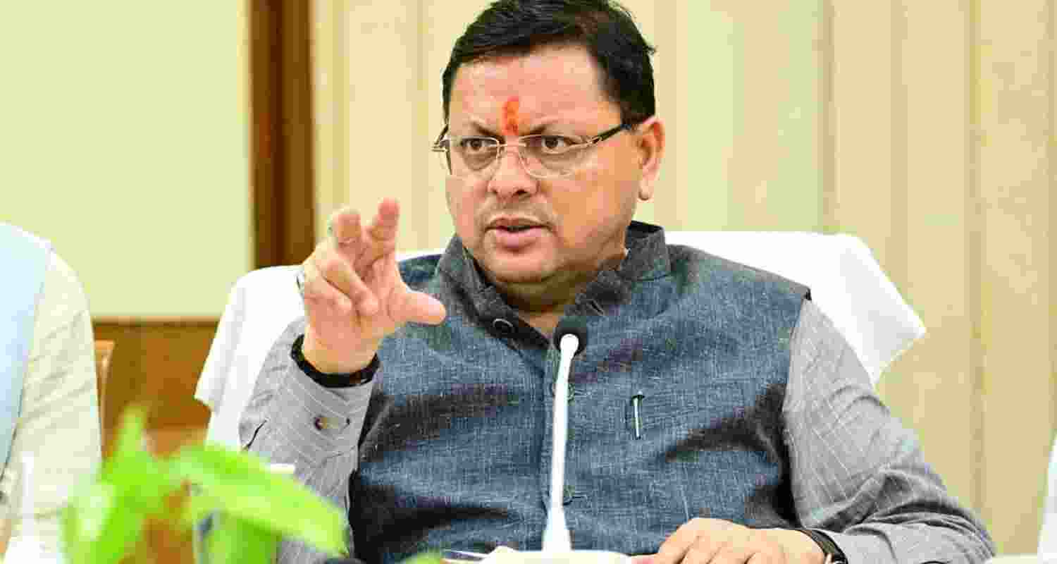 A file photo of Uttarakhand Chief Minister Pushkar Singh Dhami held a meeting with officials of the Health Department.