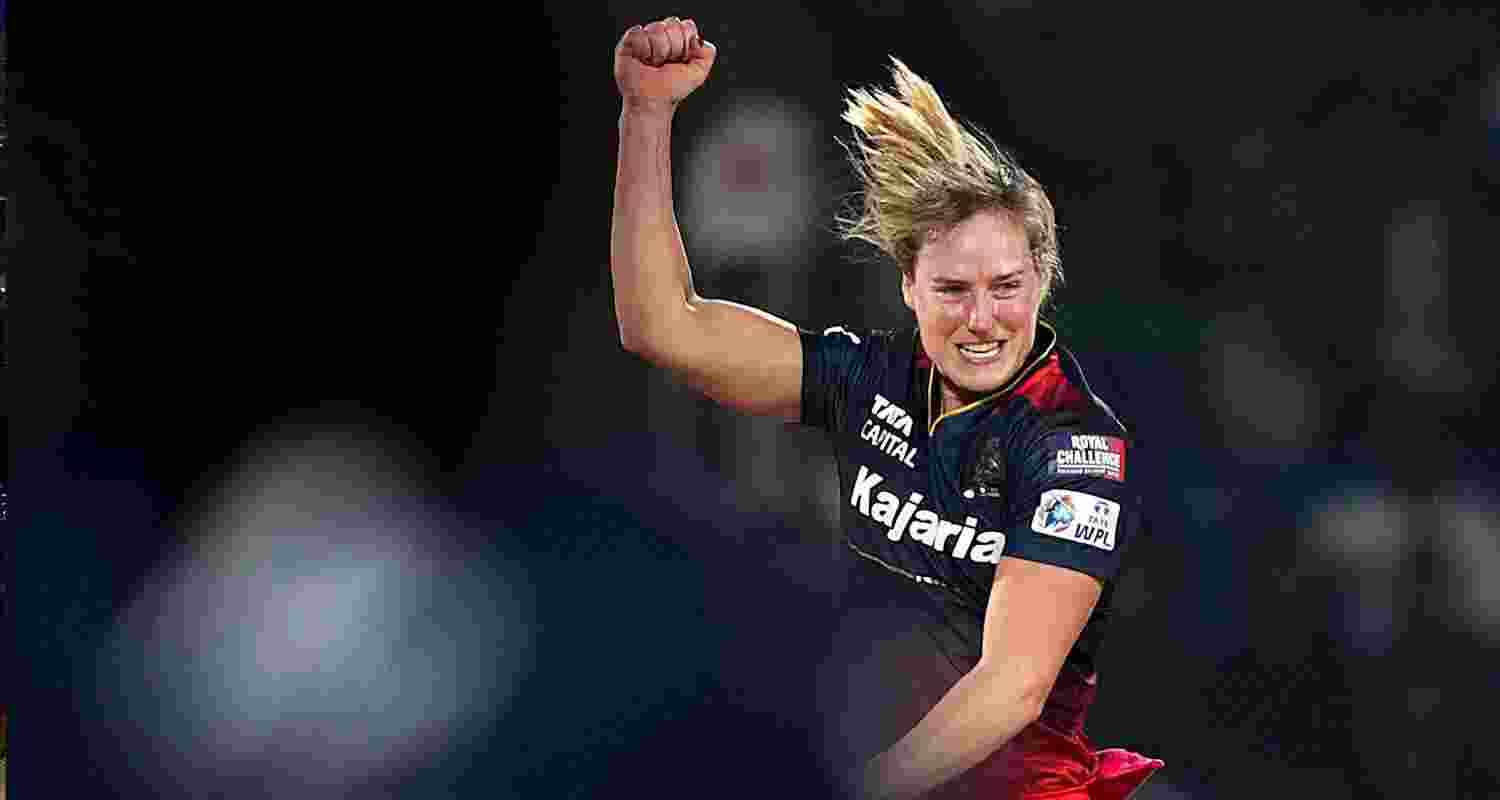 Ellyse Perry celebrating a wicket.
