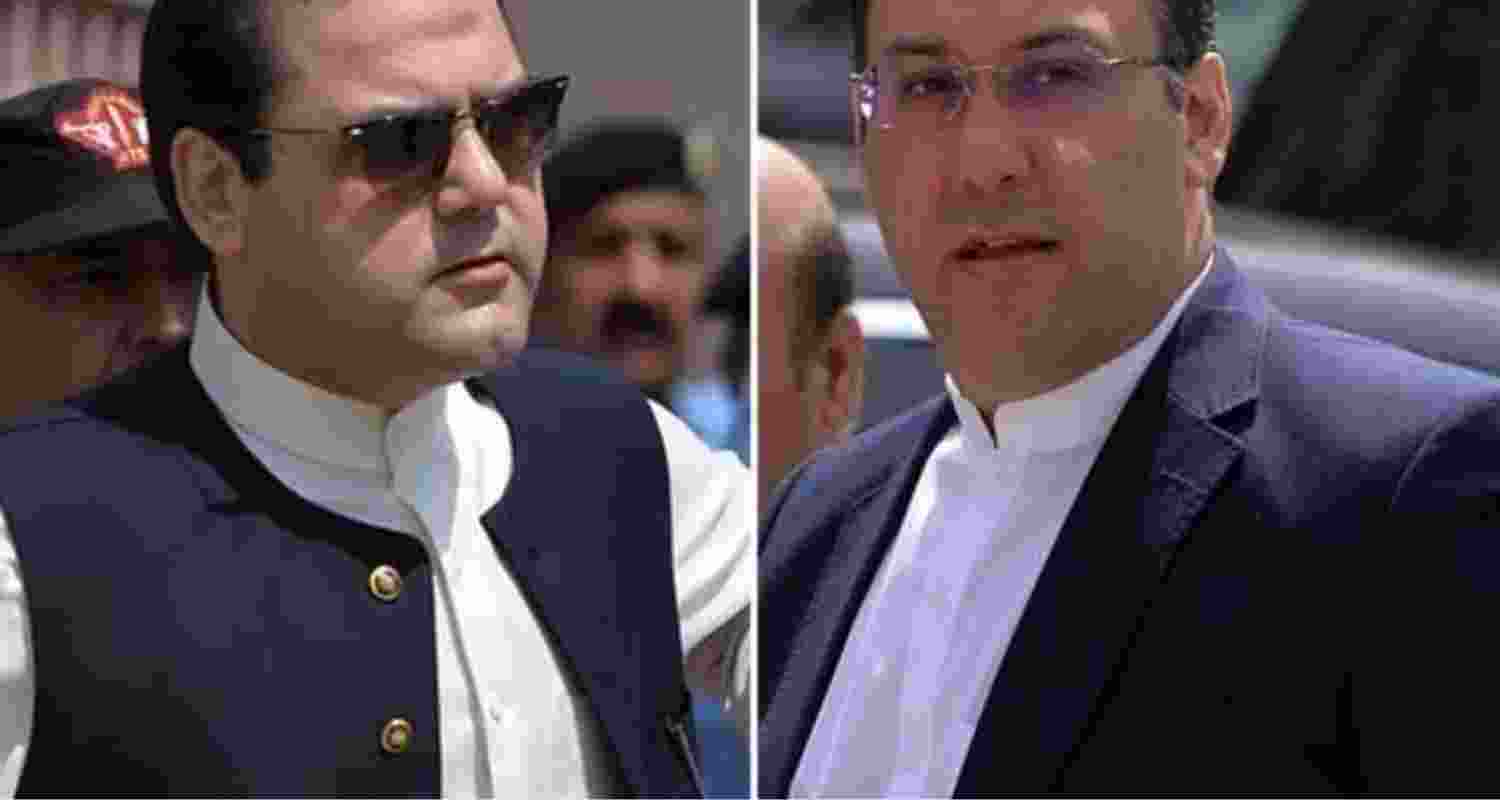 Former prime minister Nawaz Sharif's sons Hussain Nawaz and Hassan Nawaz.