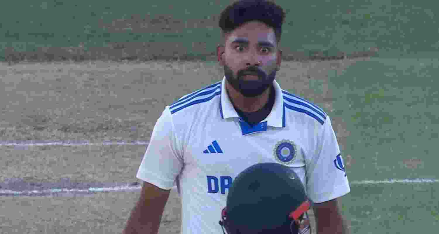 Mohammed Siraj after bowling Travis Head out. Image: X.
