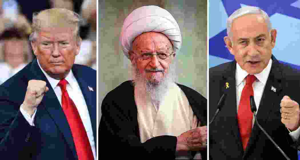 Iran’s Grand Ayatollah Makarem Shirazi (C) has issued a fatwa against US President Donald Trump (L) and Israeli PM Benjamin Netanyahu (R), branding them ‘enemies of God’.