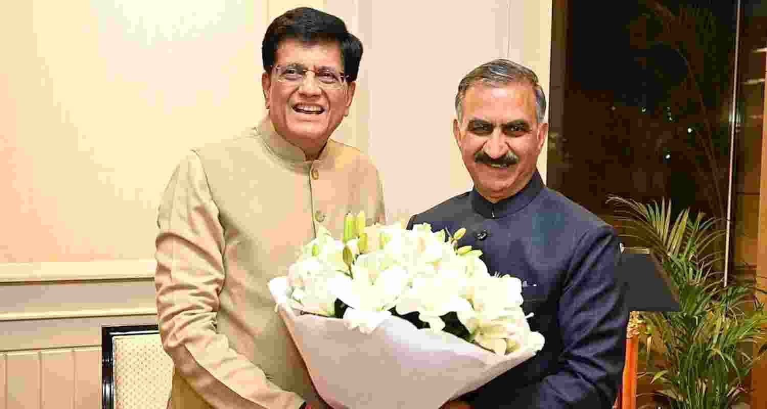 Himachal Pradesh Chief Minister Sukhvinder Singh Sukhu met Union Minister for Commerce and Industry Piyush Goyal in New Delhi.