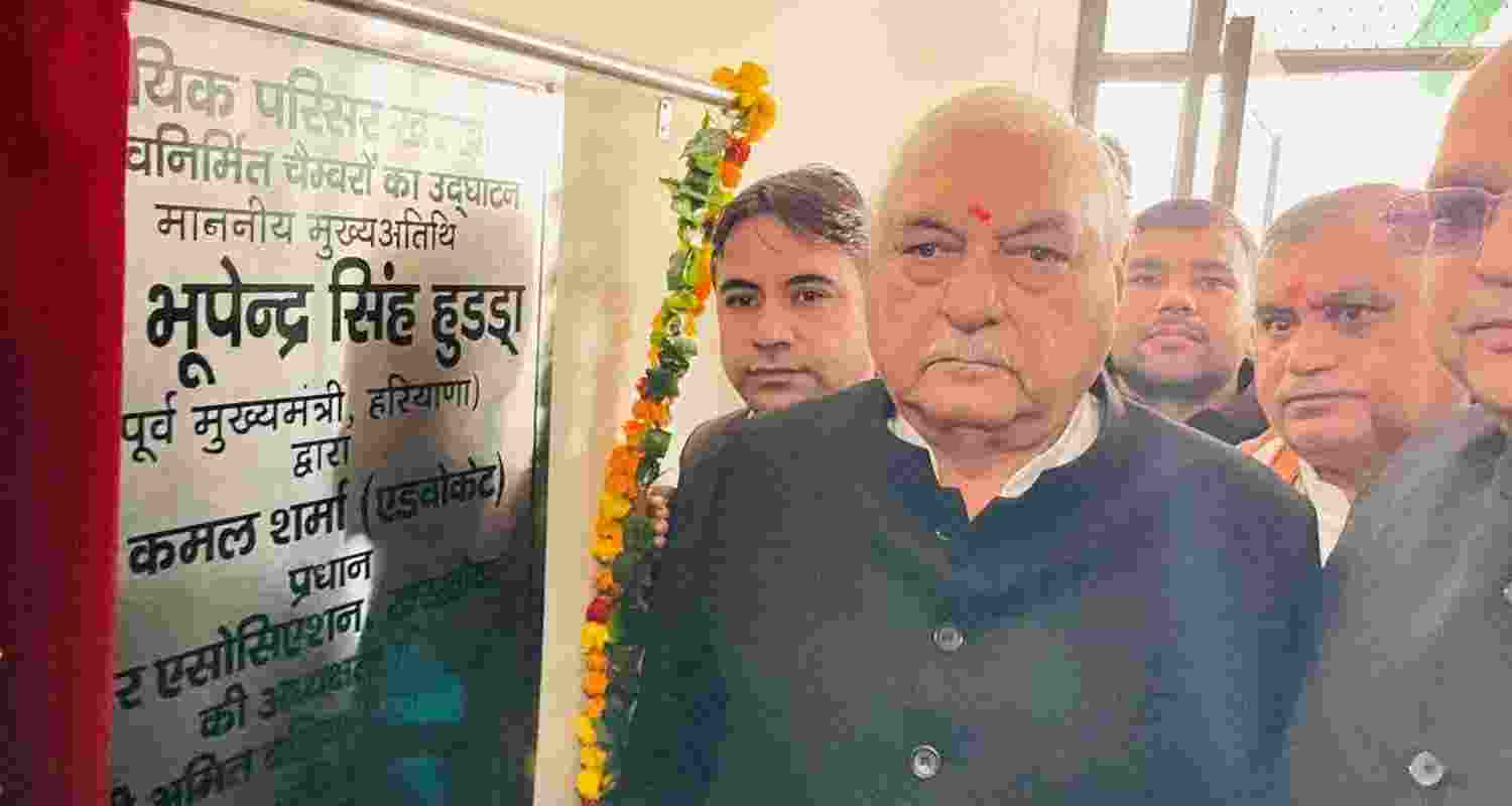 Hooda during the inauguration of the new chambers of lawyers built for the Kharkhoda Bar Association.