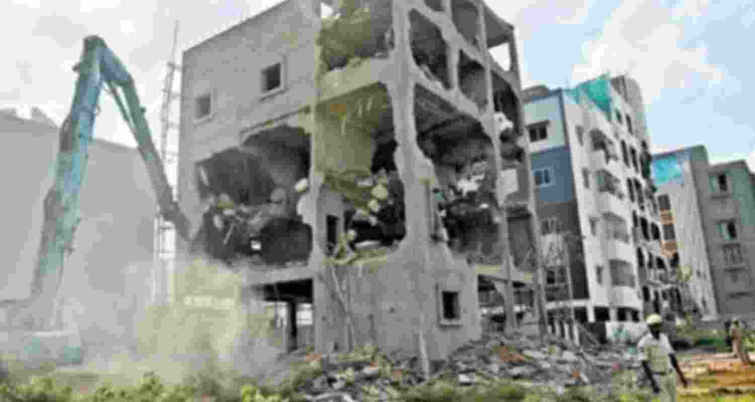 Bulldozers in action to save lakes in Hyderabad
