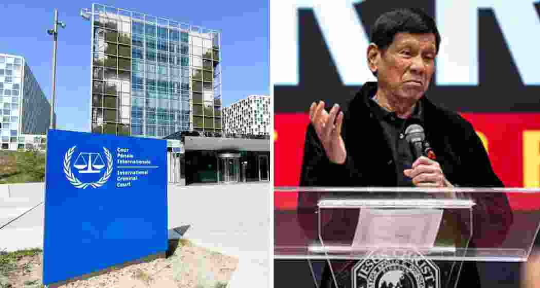 The ICC headquarters in The Hague, where former Philippine President Rodrigo Duterte (R) has been detained.