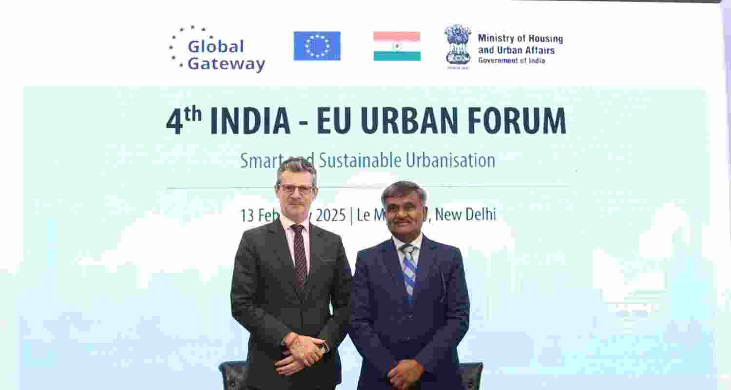 HUA secretary Srinivas Katikithala with Herve Delphin, Ambassador, Delegation of the European Union to India.
