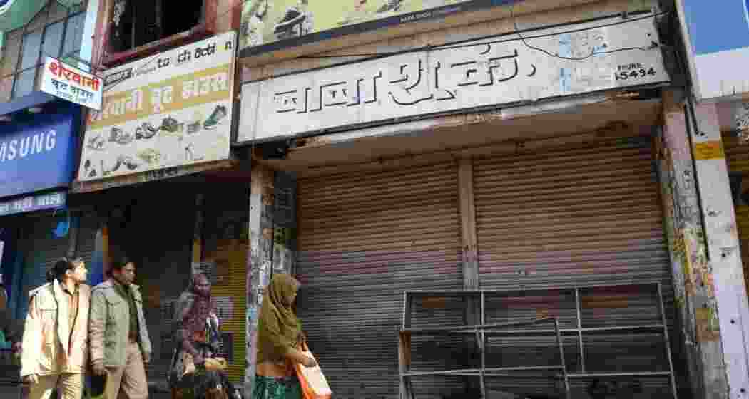 A file photo from 2018 showing two of the several shops which were torched by a mob during the communal clashes in Kasganj in Uttar Pradesh.