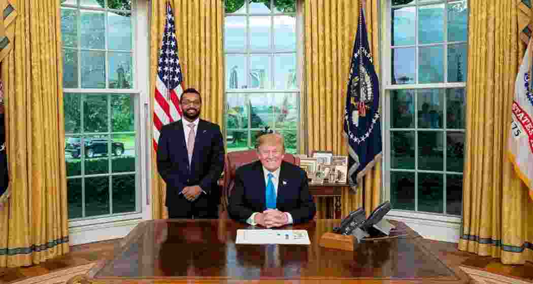 President Donald Trump and FBI Director Kash Patel at the White House. File photo.