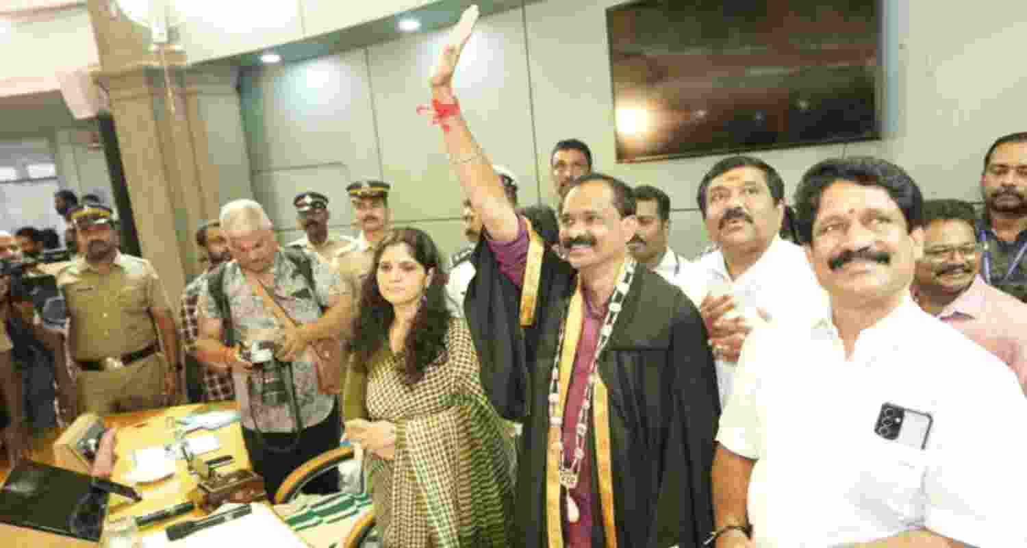 VV Rajesh elected as first BJP mayor in Kerala