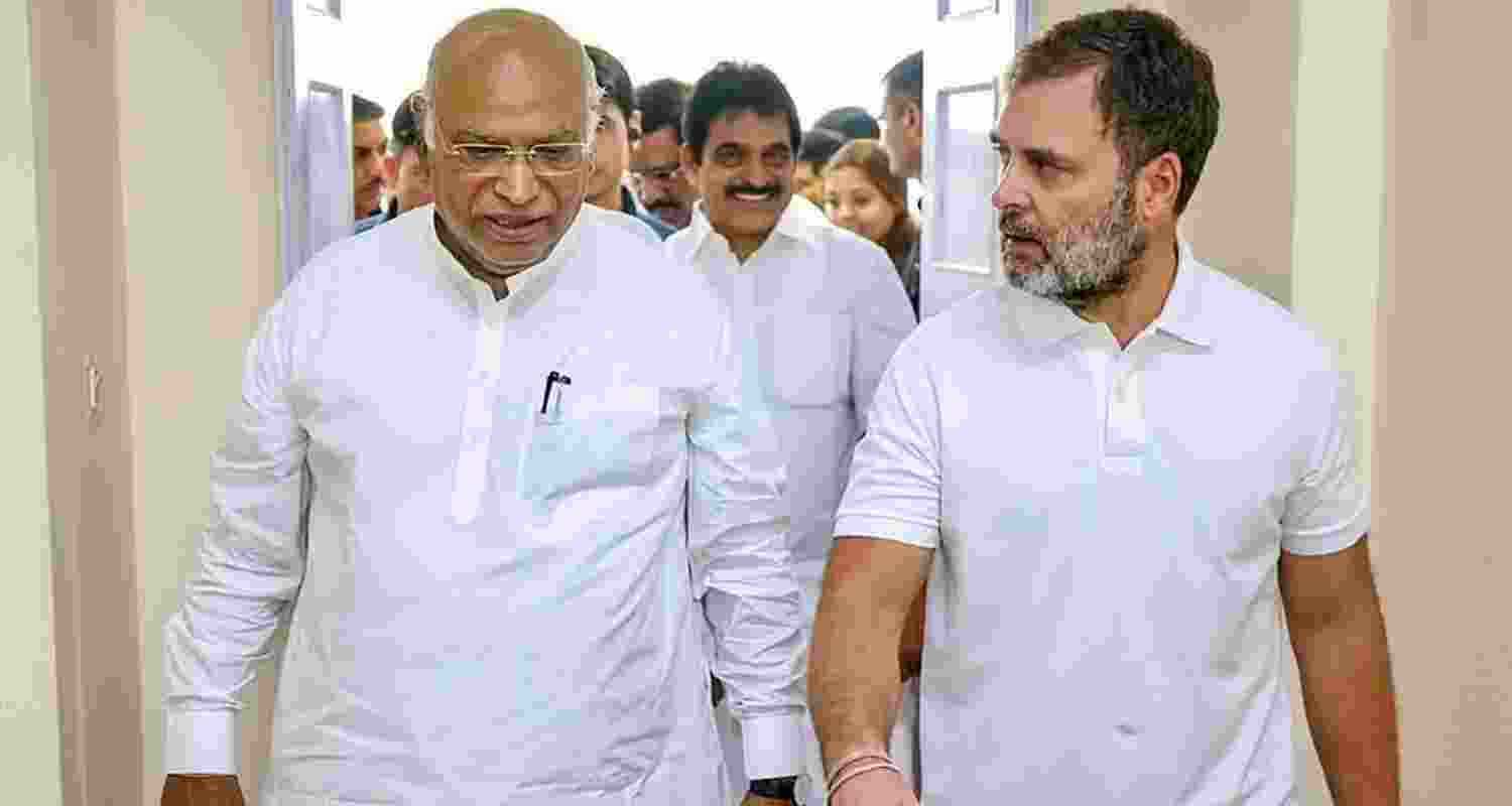 Mallikarjun Kharge celebrates two years as Congress chief. 