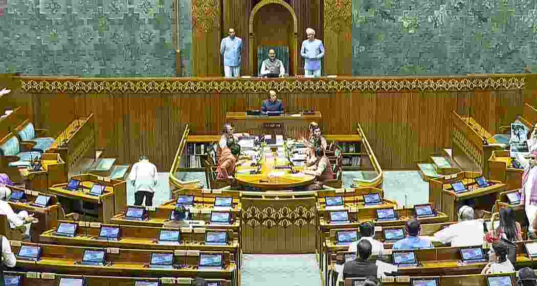 Lok Sabha Speaker Om Birla conducts proceedings during the Budget session of Parliament, in New Delhi on Monday, March 24, 2025.