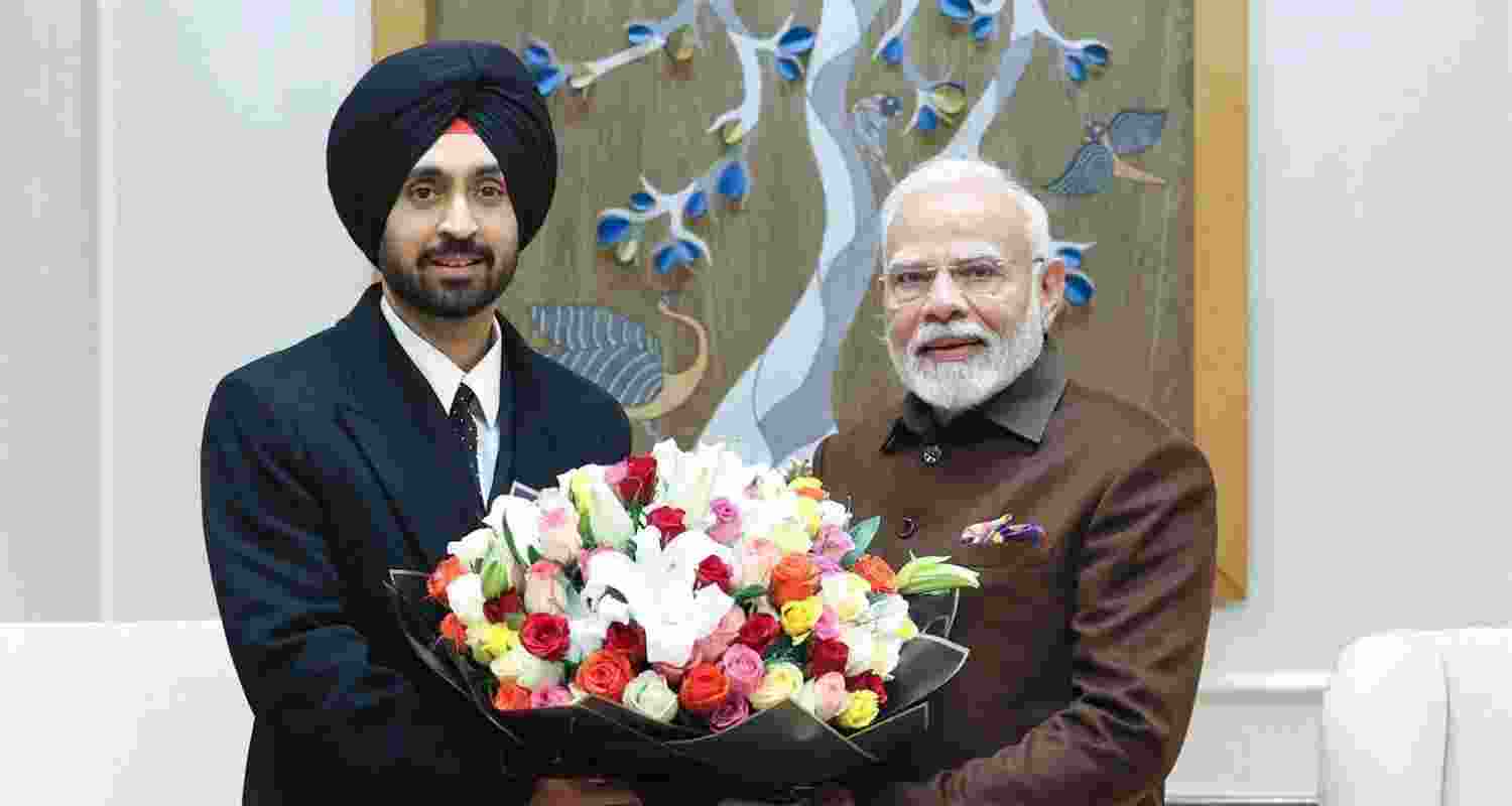 Diljit Dosanjh meets PM Modi at his residence in New Delhi.