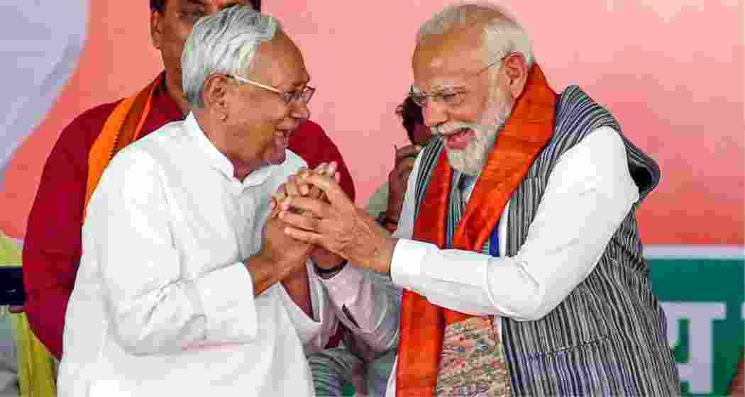 Bihar CM Nitish Kumar with Prime Minister Narendra Modi. File photo.