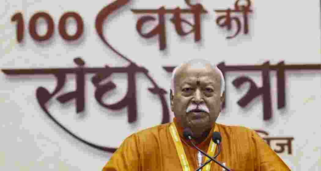 A file photo of Rashtriya Swayamsevak Sangh (RSS) chief Mohan Bhagwat.
