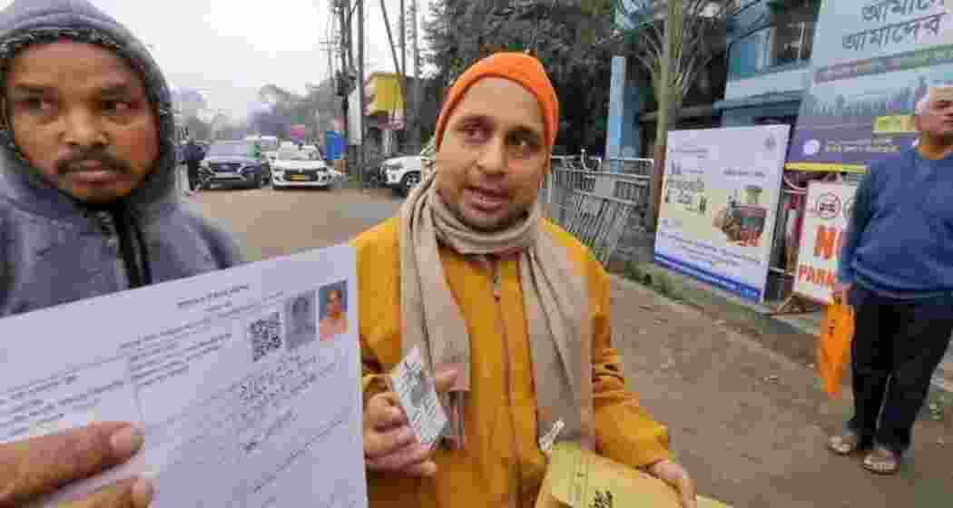 Swami Raghavananda Puri, who listed Sri Ramakrishna Dev and Sarada Devi as his parents on his voter registration.