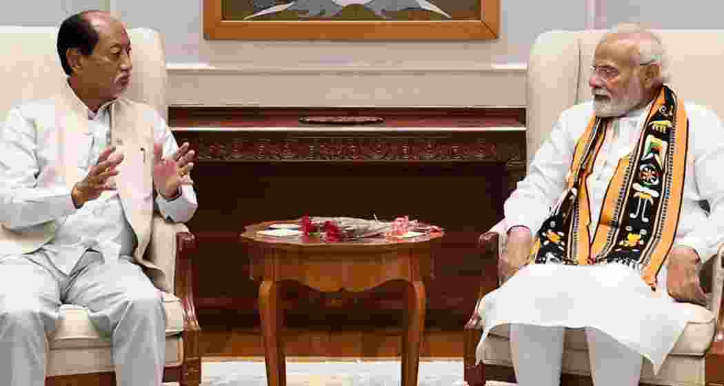 A file photo of Nagaland Chief Minister Neiphiu Rio with Prime Minister Narendra Modi during a meeting in New Delhi.
