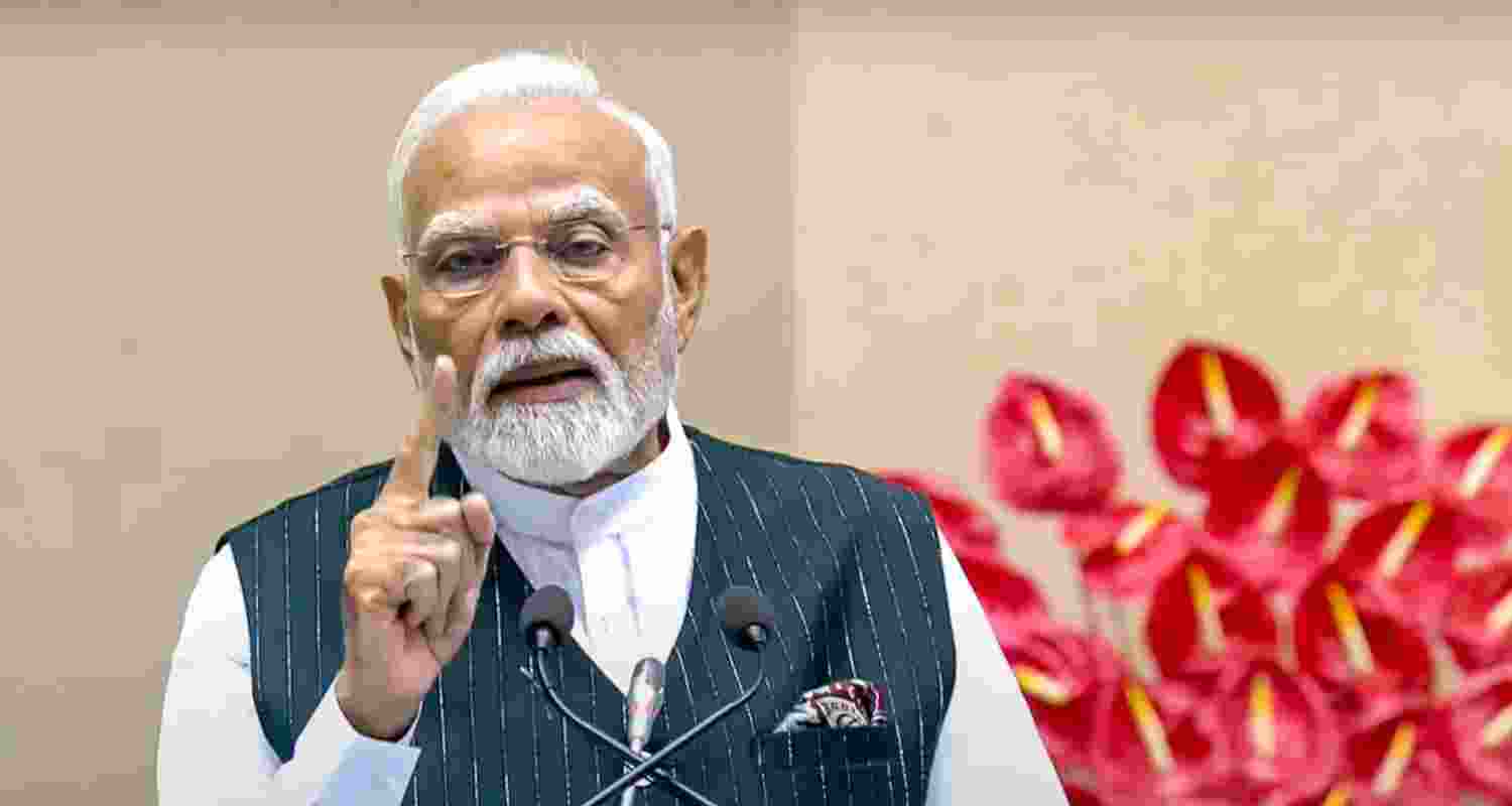 Prime Minister Narendra Modi on Tuesday lauded Union Home Minister Amit Shah's powerful address in Parliament.