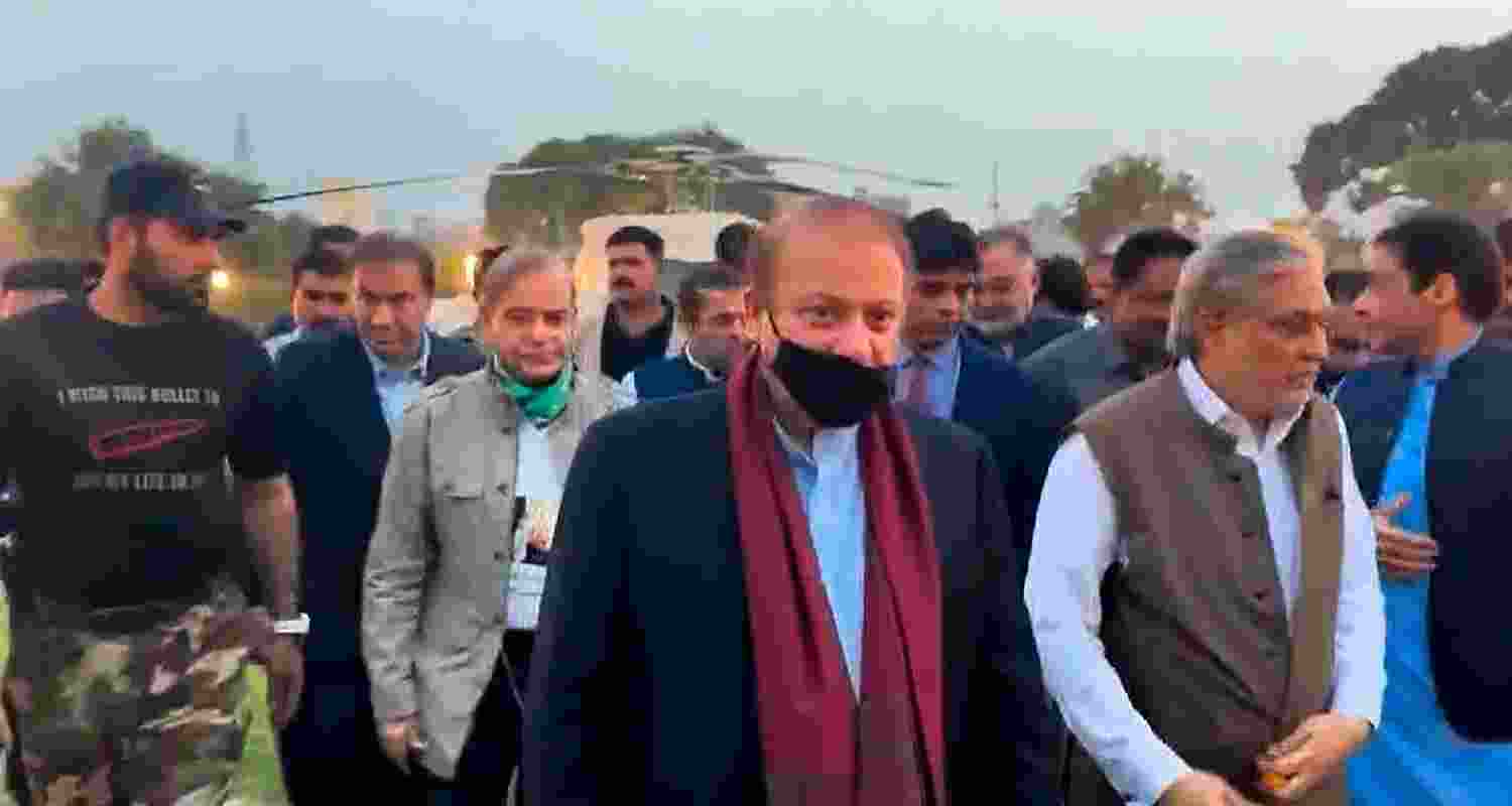 Nawaz Sharif during election campaign in Lahore with his brother Sehhbaz Sharif