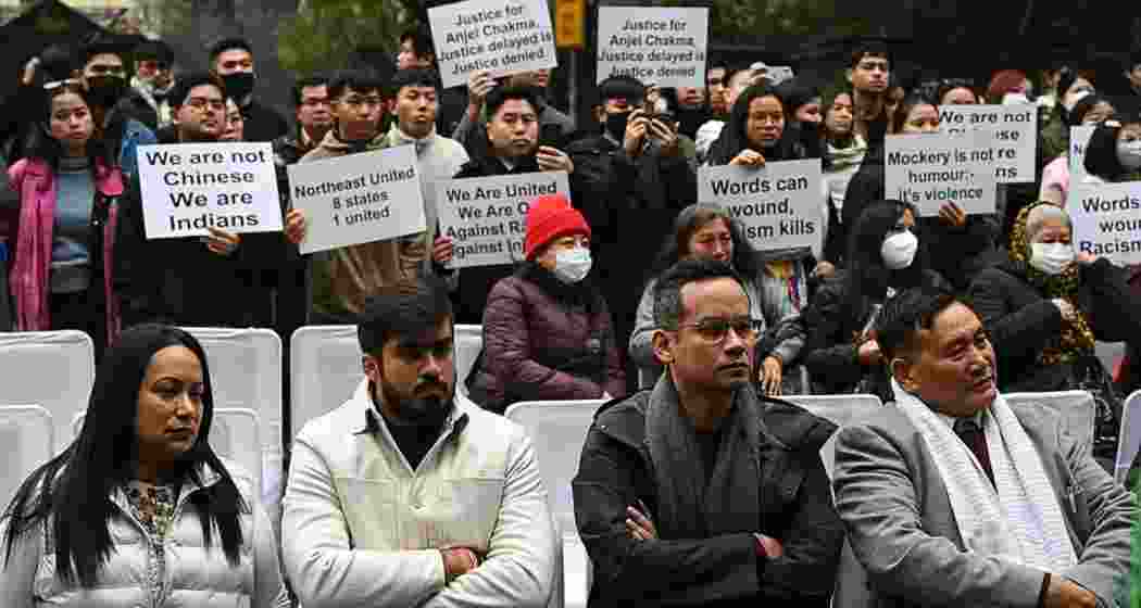 Northeast students, joined by Assam Congress President Gaurav Gogoi, protest at Jantar Mantar demanding justice for Tripura student Anjel Chakma, seeking a CBI probe, fast-track trial, and measures against racial violence. 