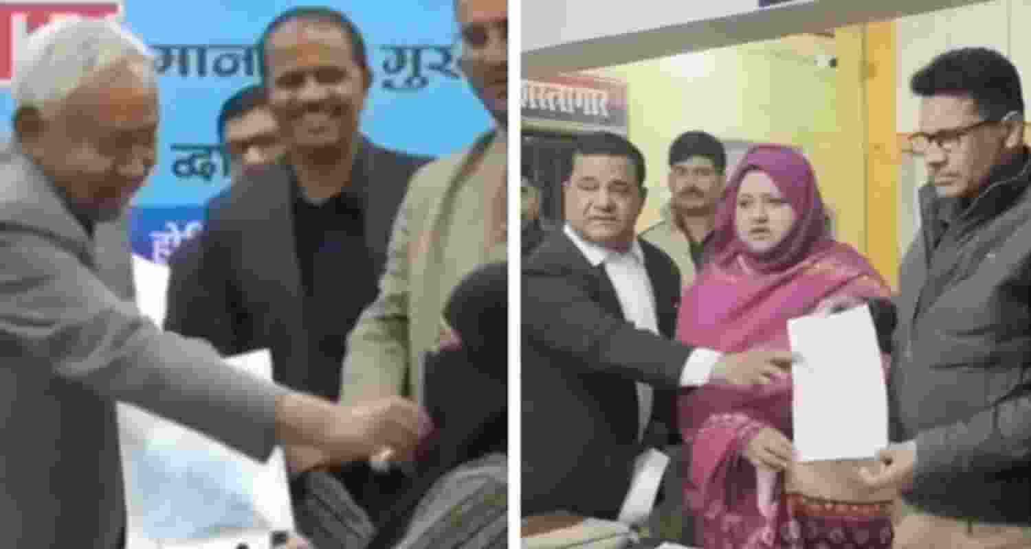 SP leader Sumaiya Rana logs a complaint with the Kaiserbagh police against Bihar CM Nitish Kumar.