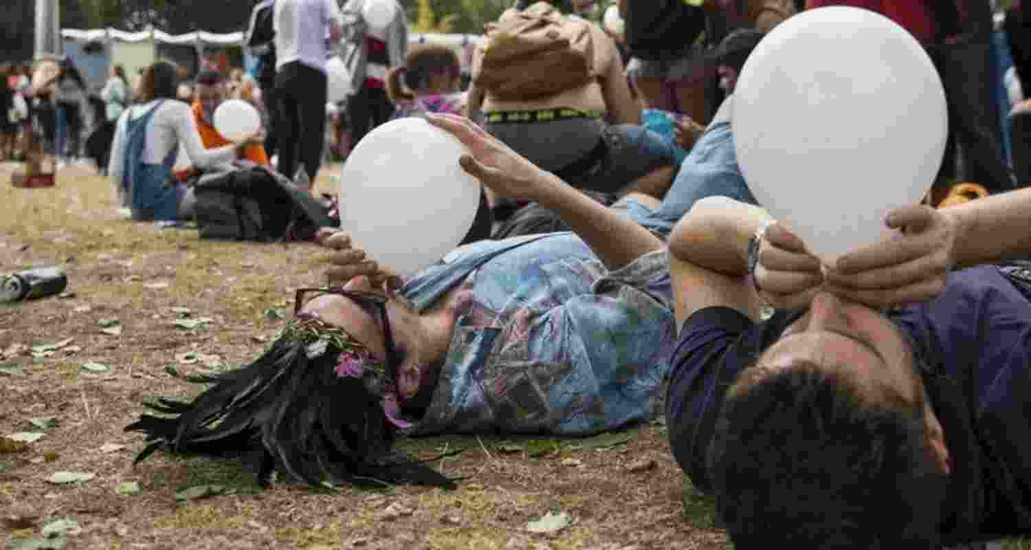 Nitrous oxide is often inhaled with a balloon. 