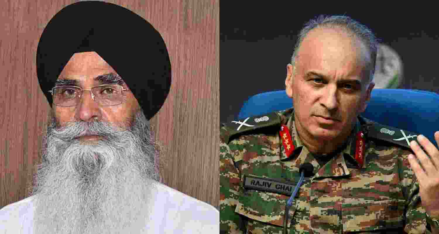SGPC chief Harjinder Singh Dhami and DGMO Lt Gen Rajiv Ghai. File photos.