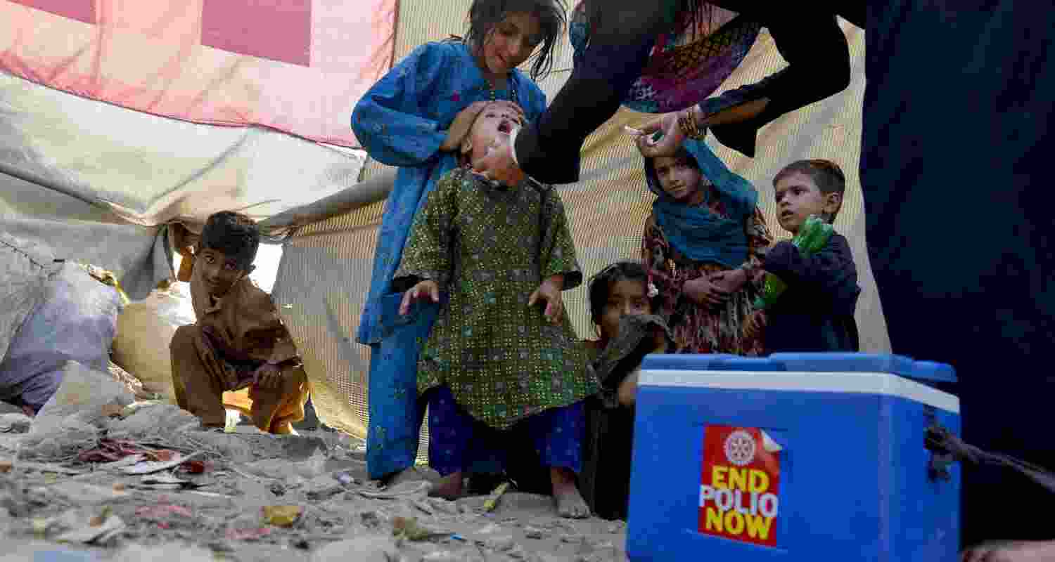 Polio eradication drive in Karachi, Pakistan.